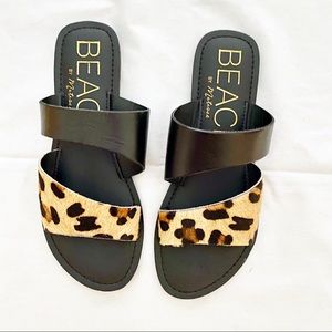 Beach by Matisse Coastal Leopard/Cowhair Slides